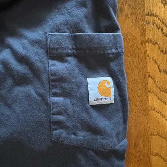 Carhartt Men's Navy Short Sleeve Tee with Pocket - Picture 2 of 4